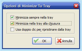 Minimize to tray